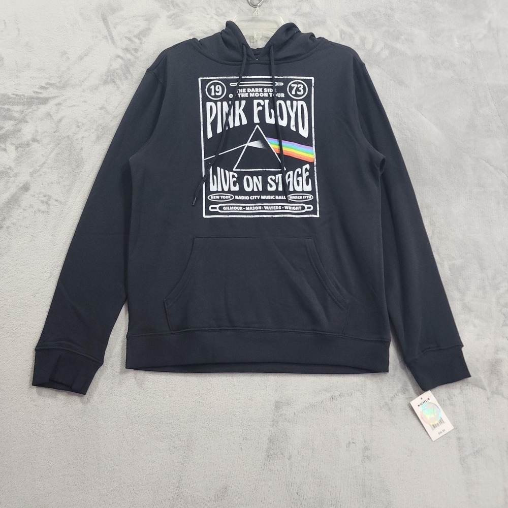 Pink Floyd Hoodie Mens S Black Dark Side Live On Stage Pullover Fleece